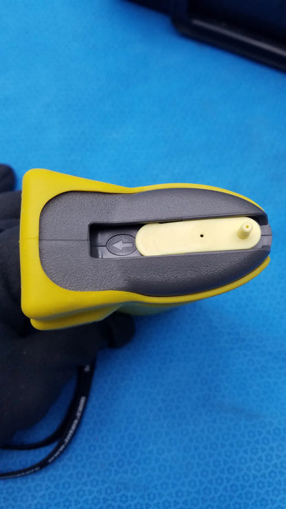 Intoximeters alco-sensor fst portable breathalyzer with yellow and black handheld barcode scanner and textured grip medical equipment