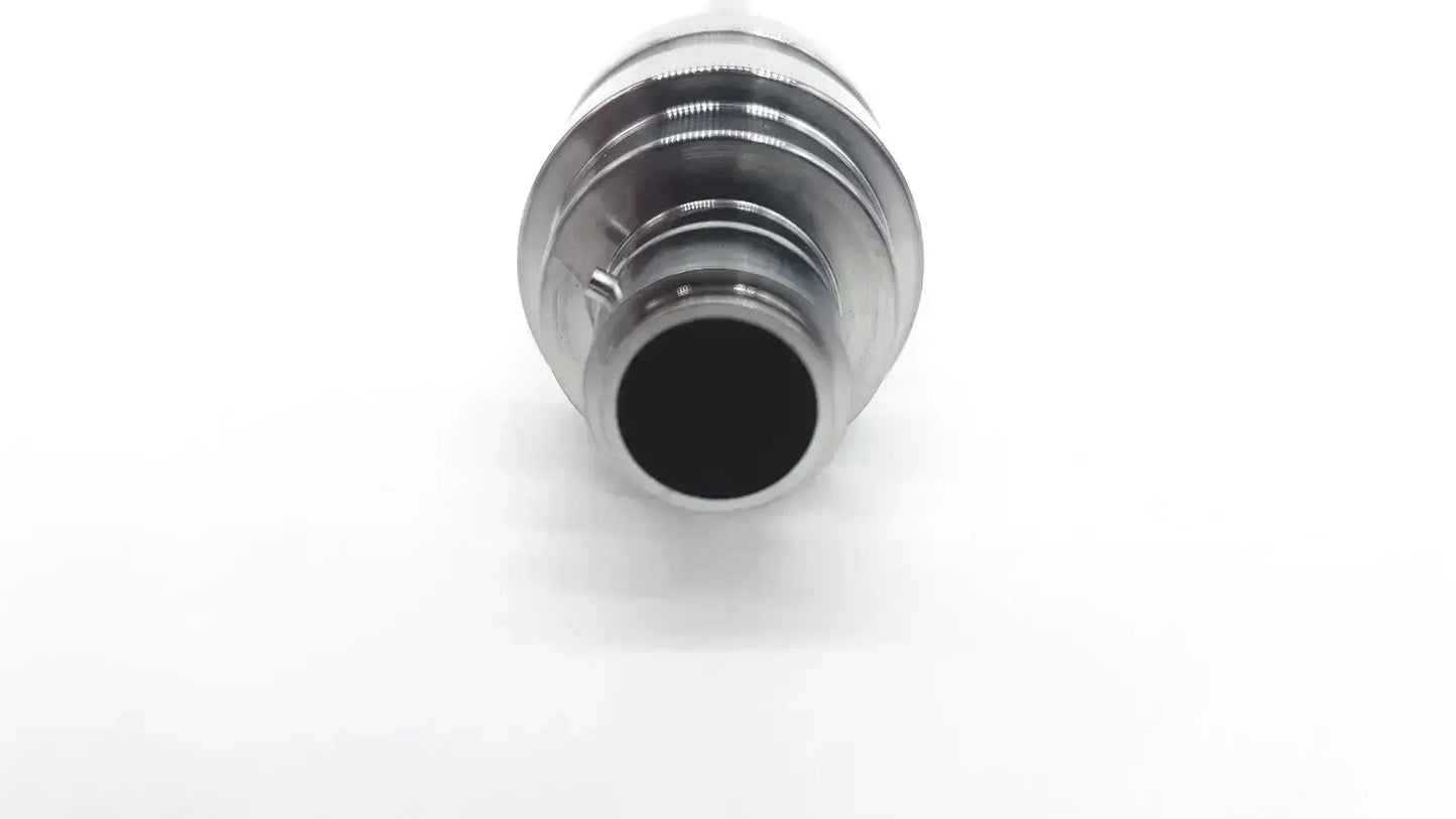 Silver metallic vinci 5mm cylindrical cannula with threaded ridges and black interior used medical equipment for sale