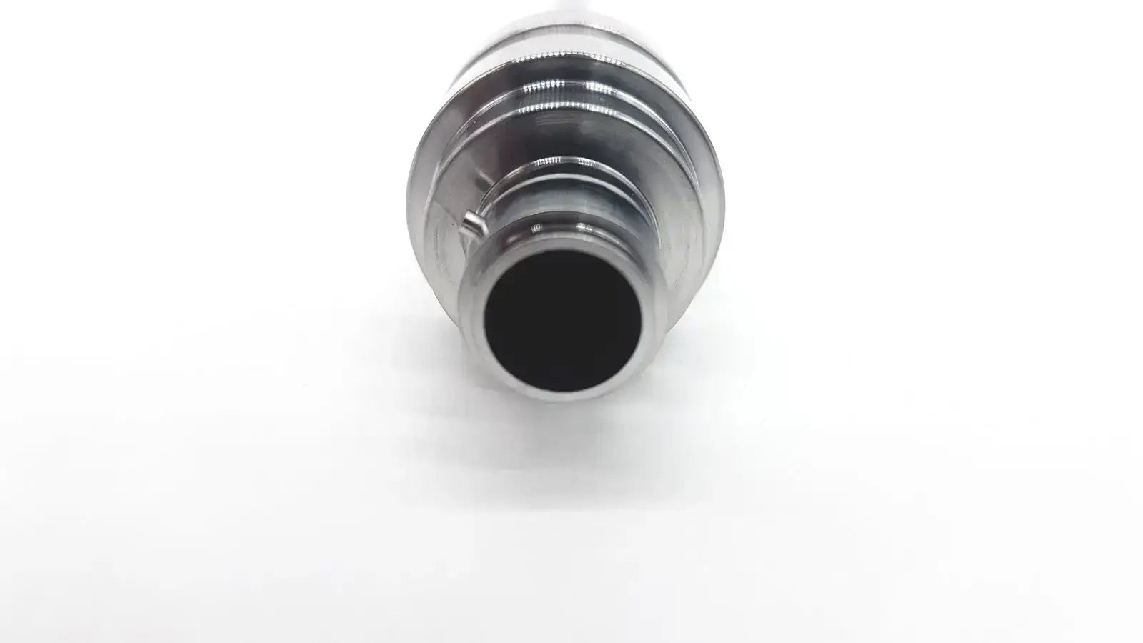 Silver metallic vinci 5mm cylindrical cannula with threaded ridges and black interior used medical equipment for sale
