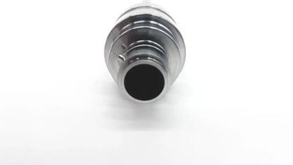 Silver metallic vinci 5mm cylindrical cannula with threaded ridges and black interior used medical equipment for sale