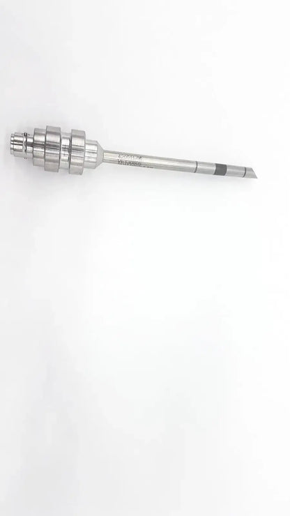 Silver surgical drill bit with threaded multi-layered handle and tapered tip for da vinci 5mm cannula used medical equipment for sale