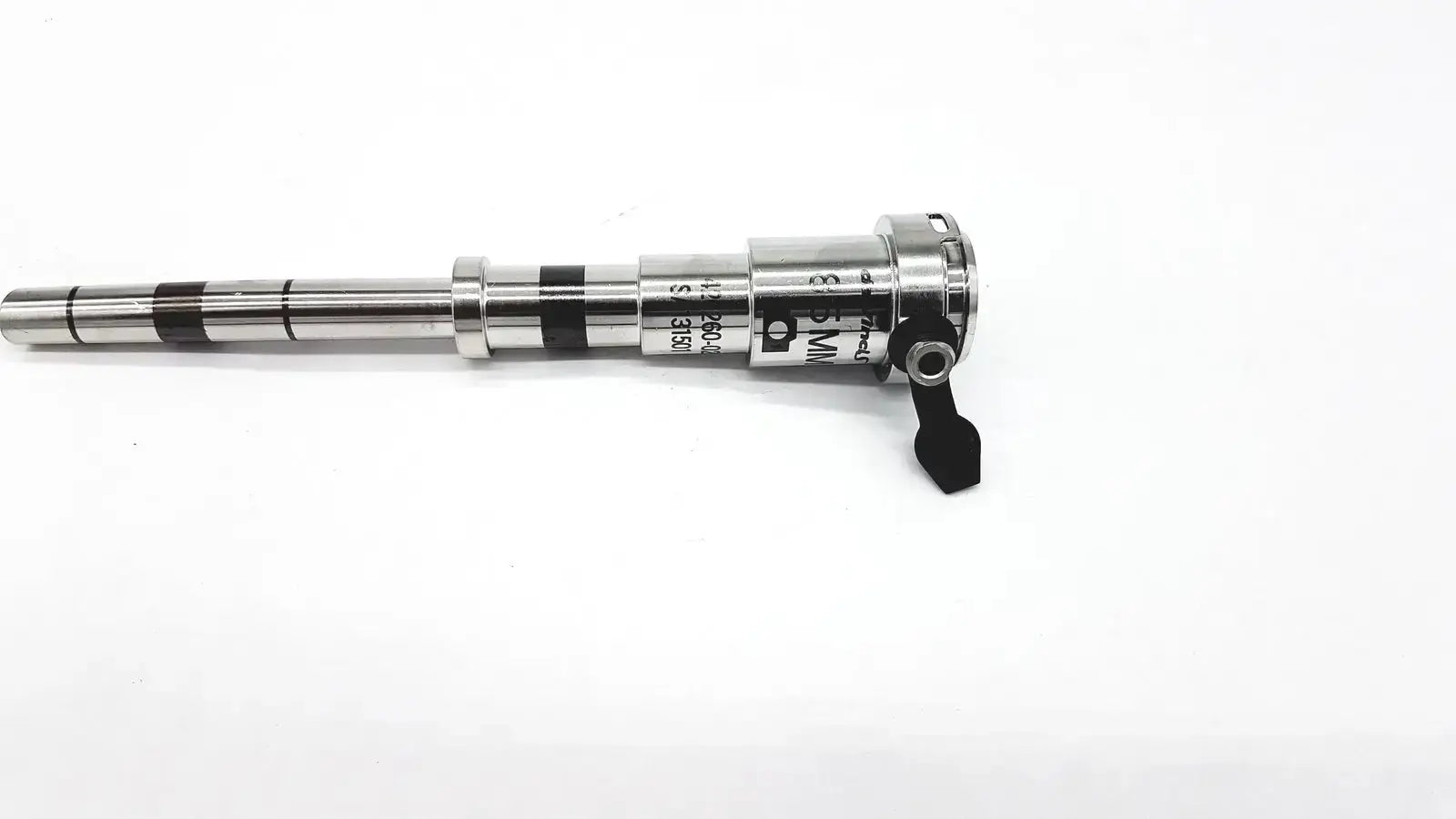 Intuitive Surgical 420260-02 stainless steel cannula laparoscopy with black rubber bands and lever mechanism for medical use