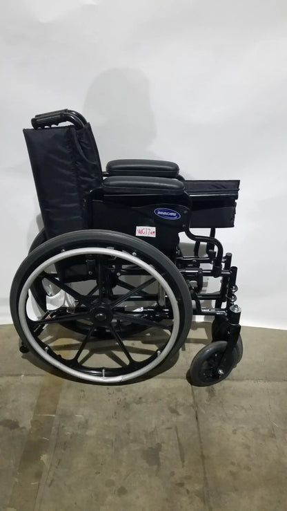 Invacare Tracer SX5 Folding Wheelchair – Black Finish with Padded Arm Supports