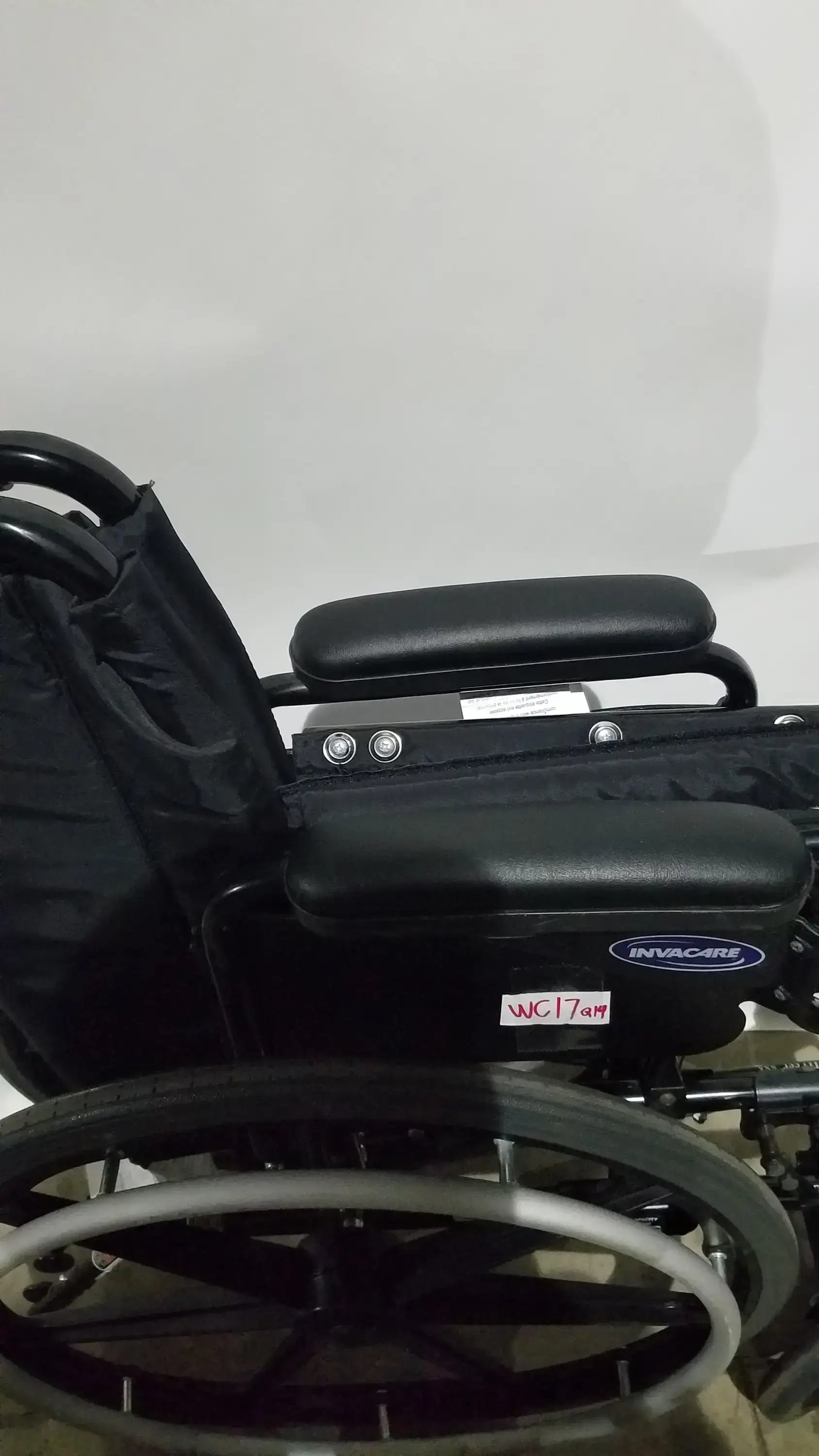 Invacare Tracer SX5 Folding Wheelchair – Black Finish with Padded Arm Supports