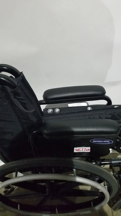 Invacare Tracer SX5 Folding Wheelchair – Black Finish with Padded Arm Supports