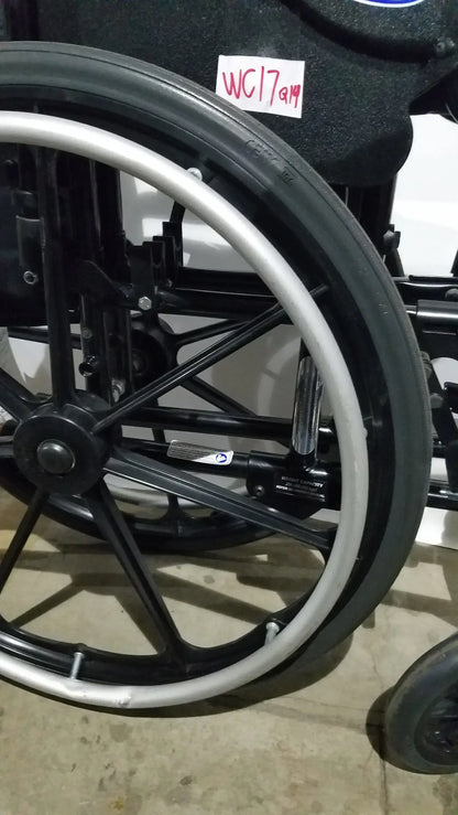 Invacare Tracer SX5 Folding Wheelchair – Black Finish with Padded Arm Supports