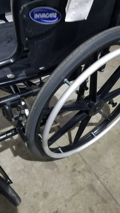 Invacare Tracer SX5 Folding Wheelchair – Black Finish with Padded Arm Supports