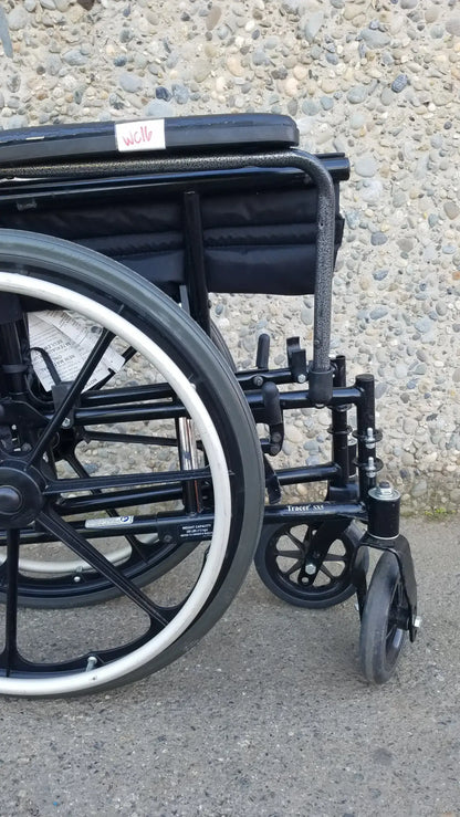 Invacare Tracer SX5 Heavy-Duty Black Wheelchair with Fixed Arm Rests