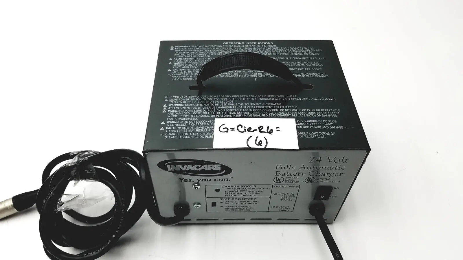 INVACARE Wheelchair 24 Volt Automatic Battery Charger Serial No: 460300646