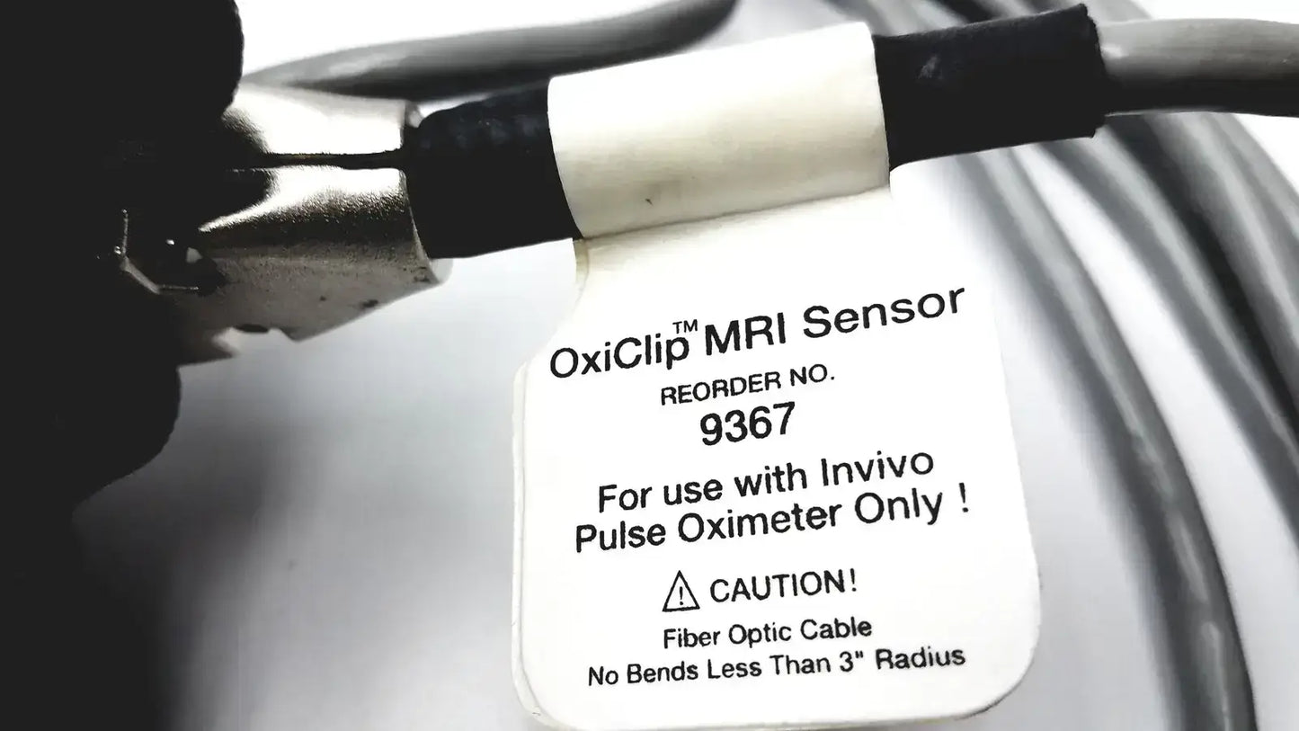 Invivo 9367 Oxiclip MRI Sensor With 9201 ECG 3 Lead Unshielded 10 FT - Patient Monitoring