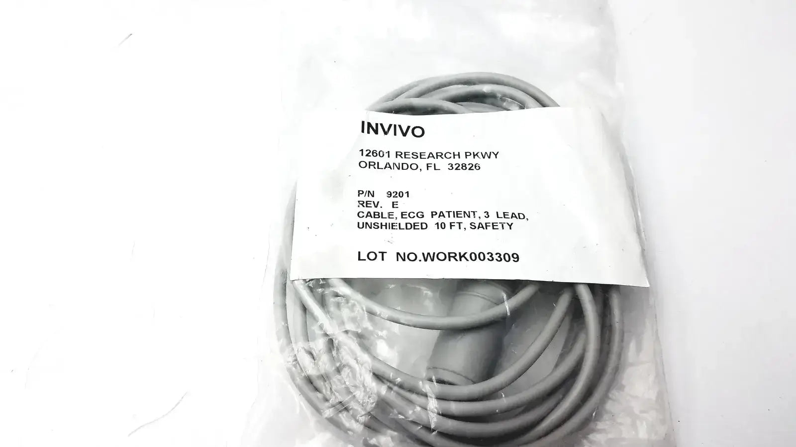 Invivo 9367 Oxiclip MRI Sensor With 9201 ECG 3 Lead Unshielded 10 FT - Patient Monitoring