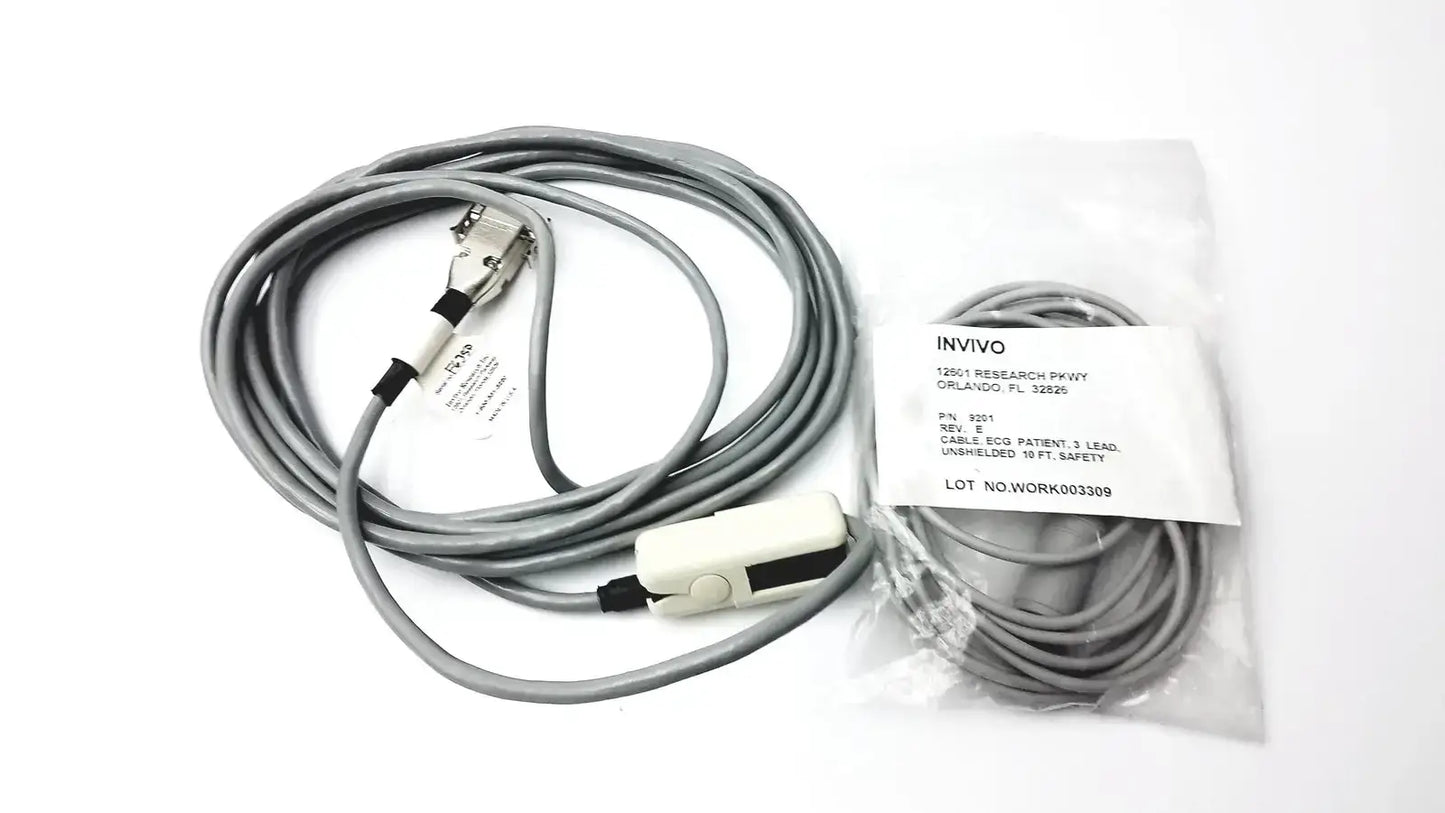 Invivo 9367 Oxiclip MRI Sensor With 9201 ECG 3 Lead Unshielded 10 FT - Patient Monitoring