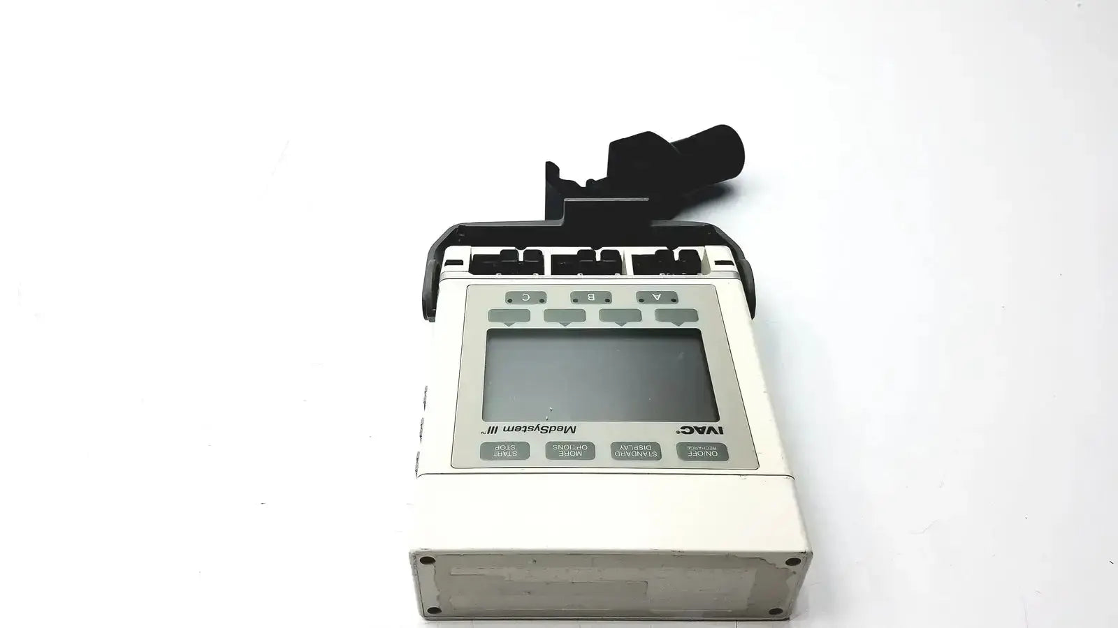 White ivac medsystem ii handheld digital recorder with black clip and buttons for patient monitor 2860d use