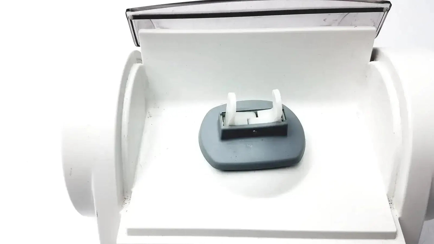 White plastic dental impression tray with gray base and black handle for ivoclar vivadent silamat s6 amalgamator use