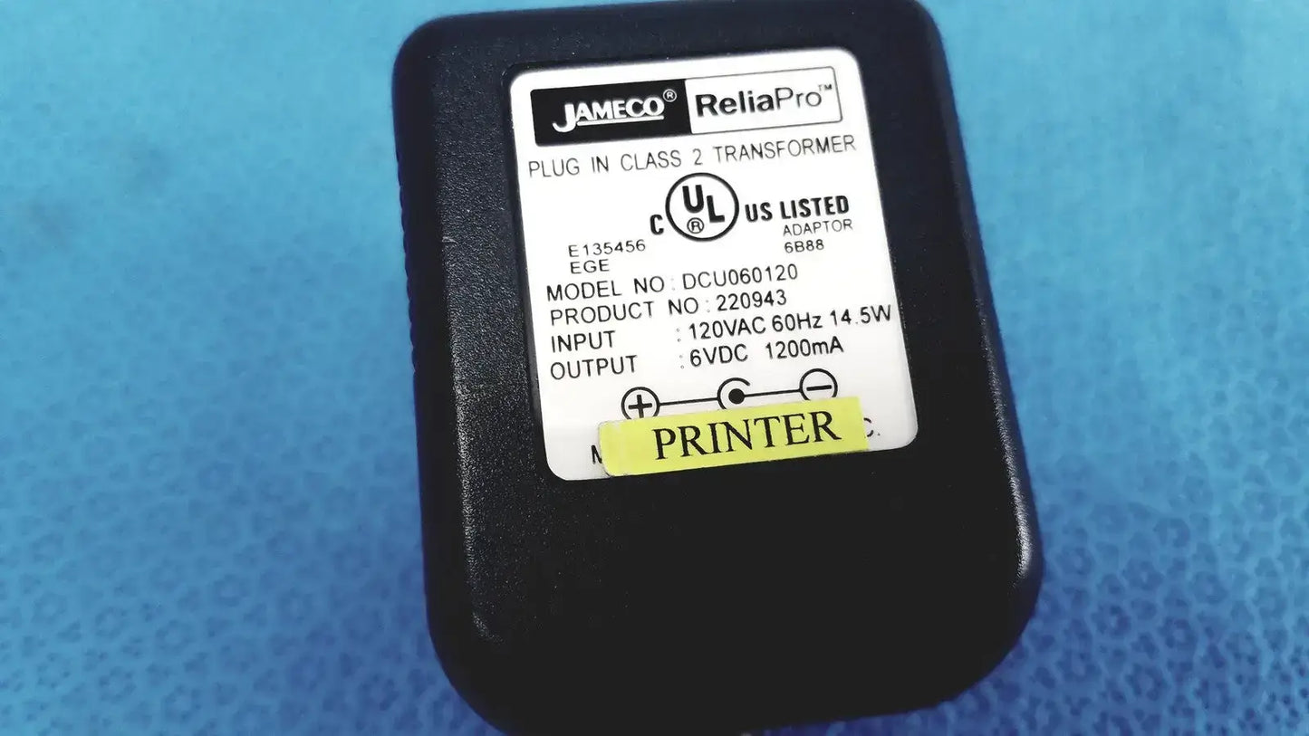 JAMECO RELIAPRO Plug-In Class 2 Transformer Input 120 VAC Model # DCU060120