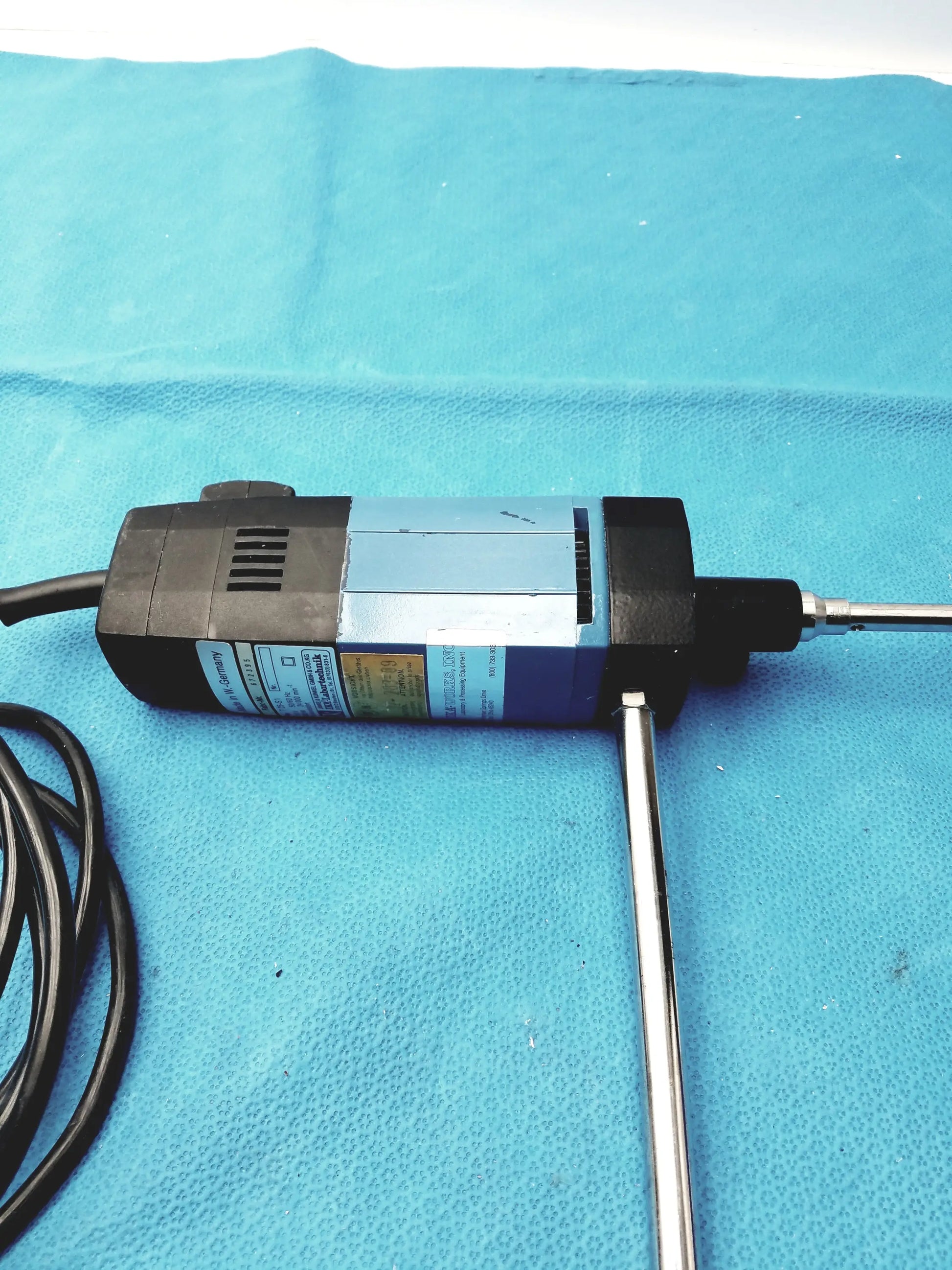 Black and silver dremel rotary tool with metal bit attached for janke and kunkel t25-s1 ika ultra turrax homogenizer disperser medical equipment