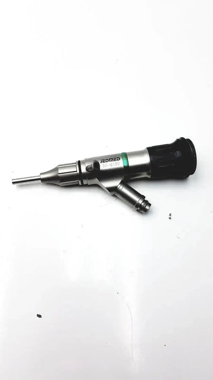 Silver and black jedmed 39-8160 starmed video otoscope with textured grip and metallic joints for medical use