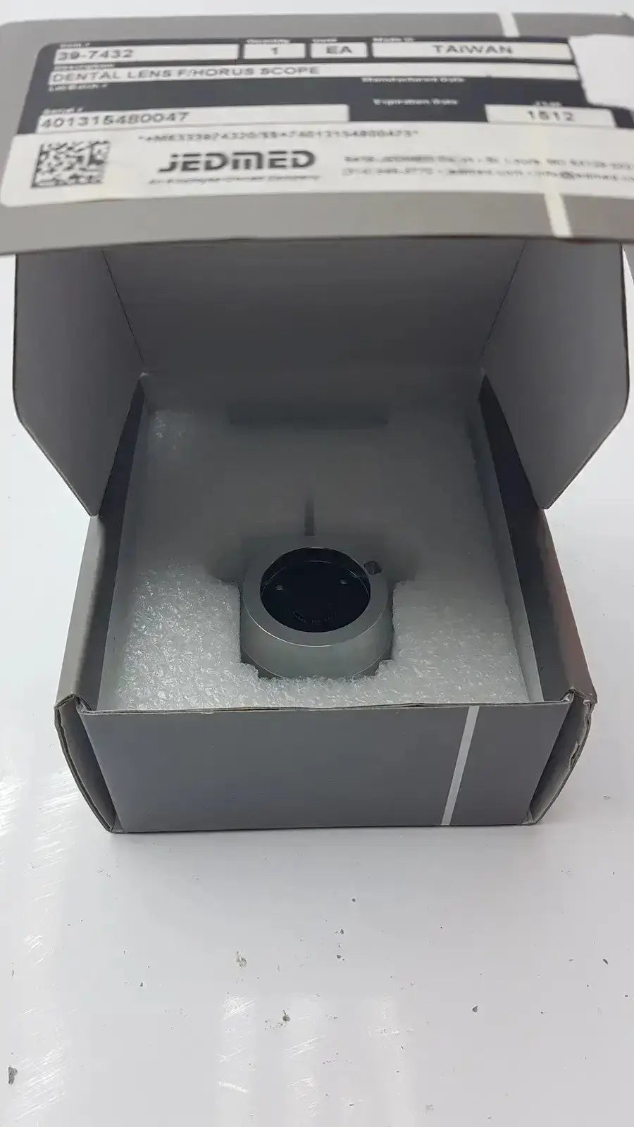 Gray metallic jedmed horus dental lens dtc phoroscope scope displayed in branded box for dental use