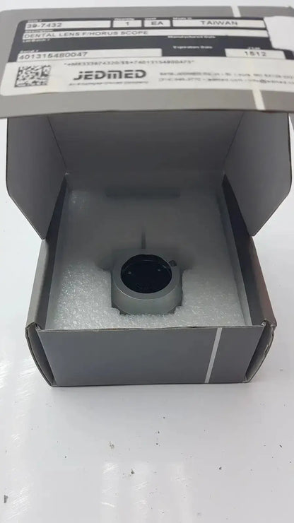 Gray metallic jedmed horus dental lens dtc phoroscope scope displayed in branded box for dental use