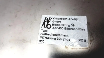 White label with black text and kaltenbach voigt gmbh logo for kavo intrasurg 300 plus footbed element dental implant drill