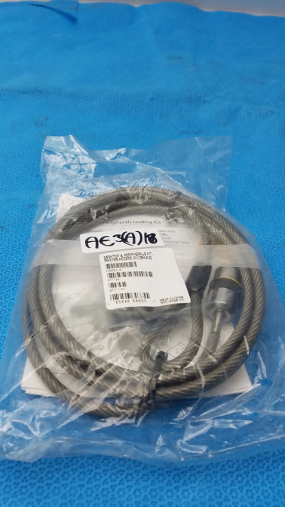 Gray steel cable security lock kit by Kensington K64665US in clear plastic packaging ideal for buy used medical equipment