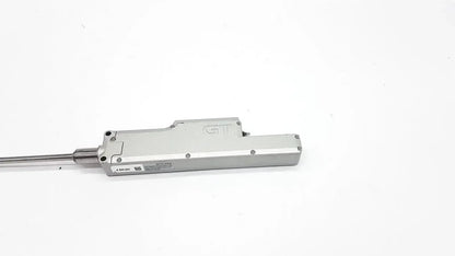 Silver metallic linear actuator with engraved gt branding from keyence gt2-h50 intelligent series contact sensor