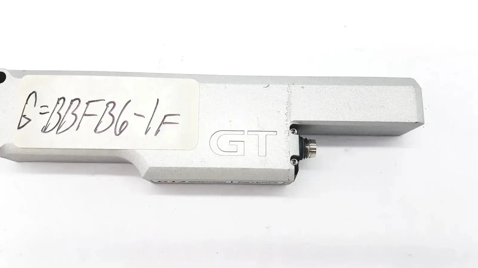 Silver metallic keyence gt2-h50 intelligent series contact sensor with engraved model identifier for industrial use