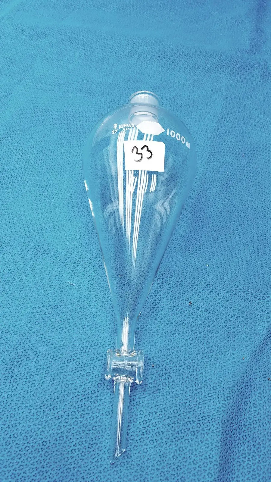 KIMAX 1000mL Glass Separatory Funnel with PTFE Stopcock & Glass Stopper