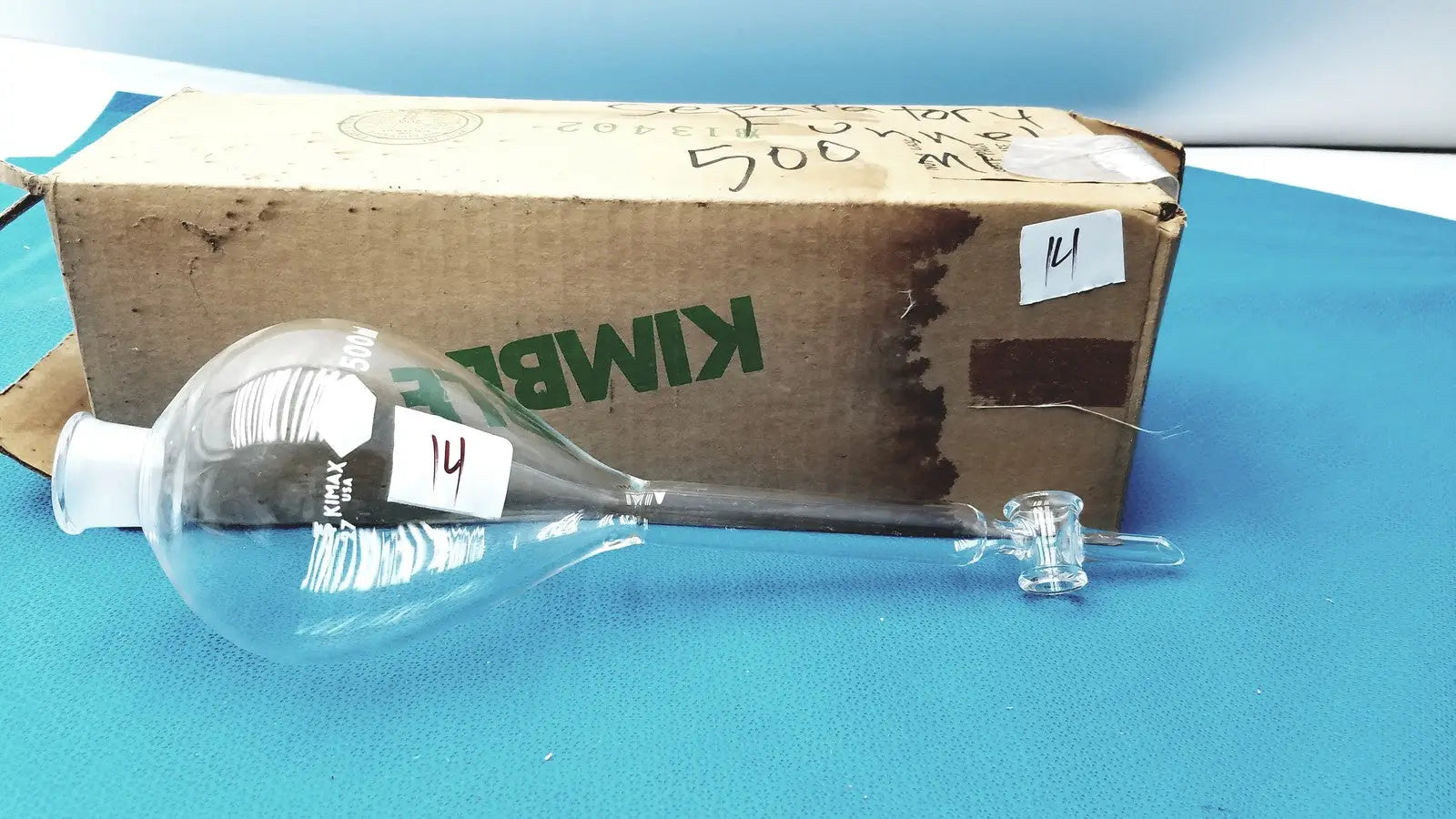 KIMAX 500mL Gilson Separatory Funnel w/ PTFE Key Stopcock & 29/32 Socket