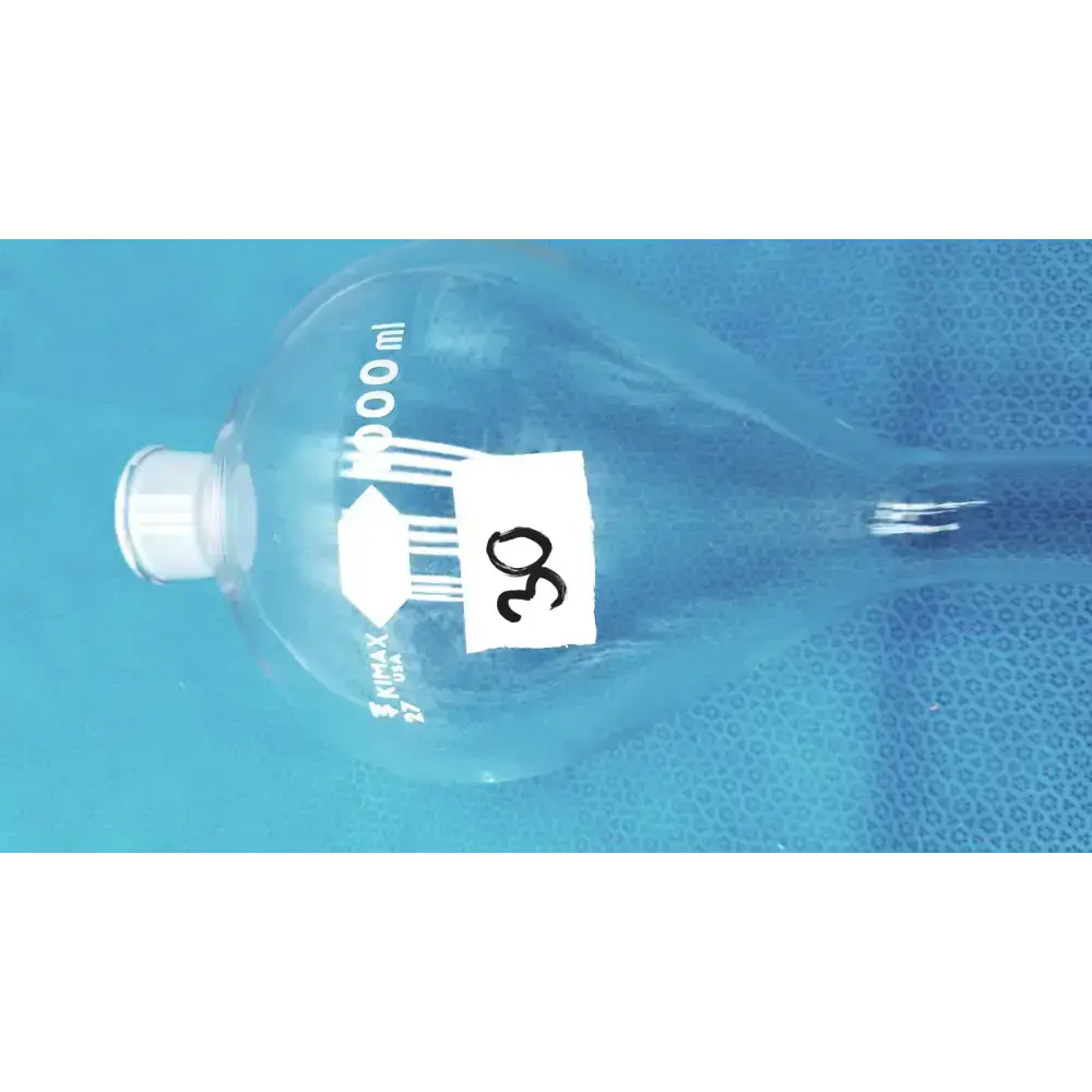 KIMAX Kimble 1000 mL Squibb Separatory Funnel with #27 Stopper – Borosilicate Gl