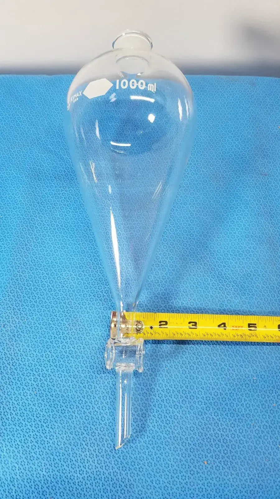 Kimax Kimble Separatory Funnel 1000 mL Glass Heavy-Duty Laboratory Ware