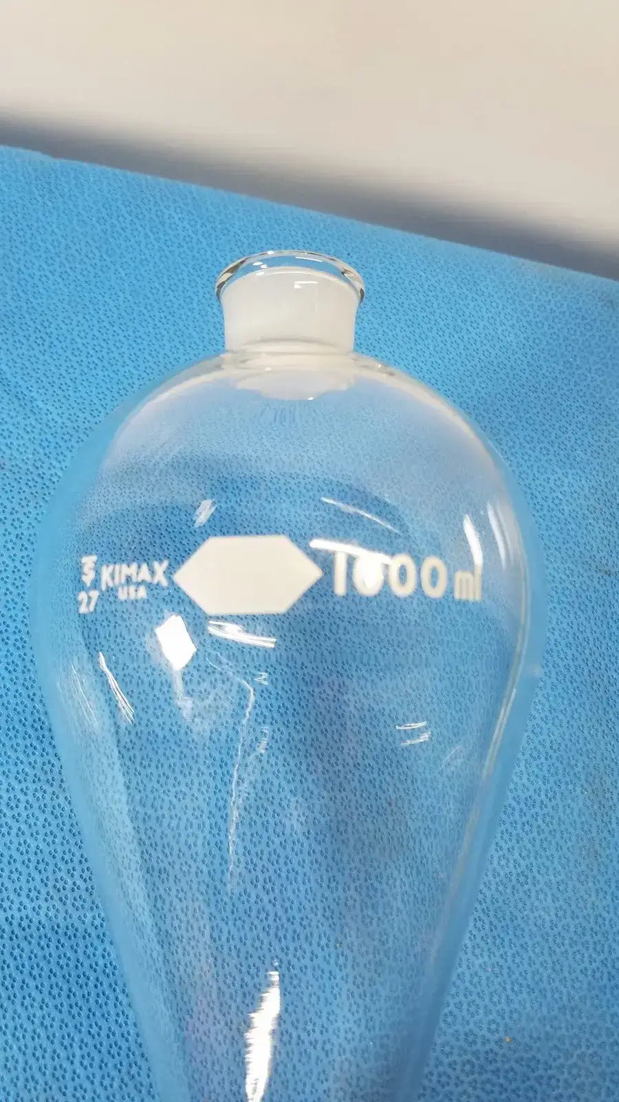 Kimax Kimble Separatory Funnel 1000 mL Glass Heavy-Duty Laboratory Ware
