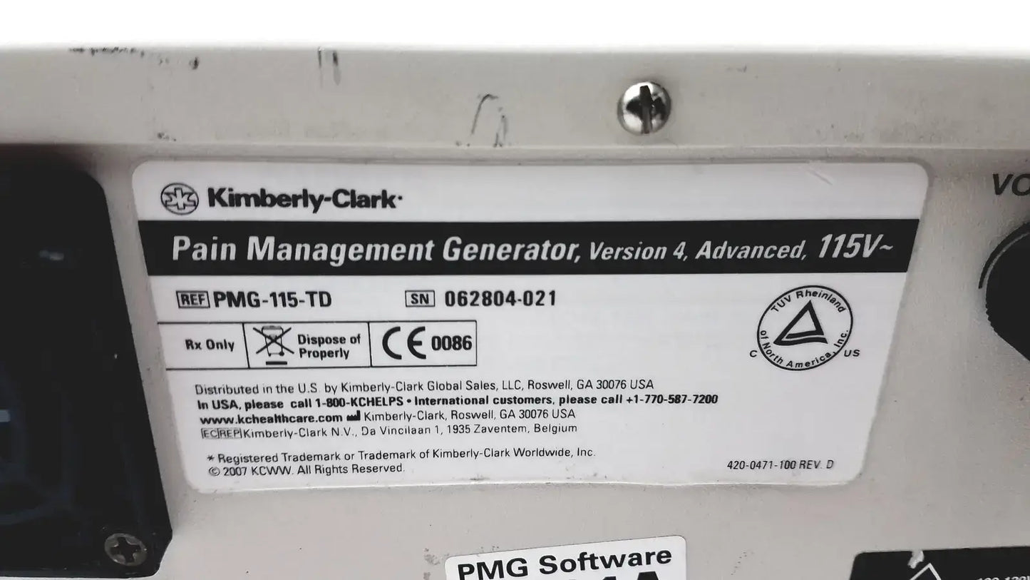 Kimberly Clark PMG-115-TD Advanced Pain Management Generator - Untested