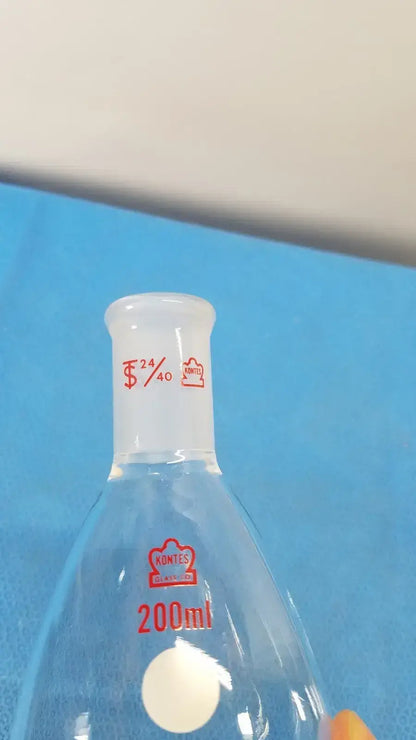 kontes 200 milliliter single-neck round bottom flask with a 24/40 joint. - Round Bottom Flask