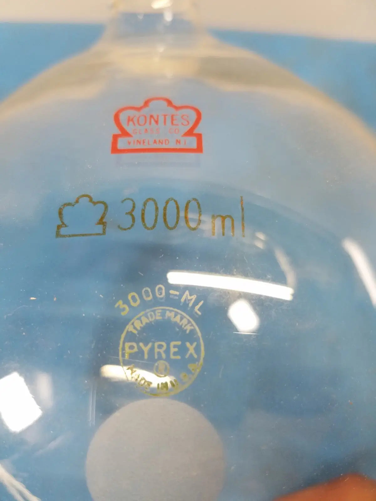 Kontes 3000 mL Round Bottom Glass Flask – Borosilicate Laboratory