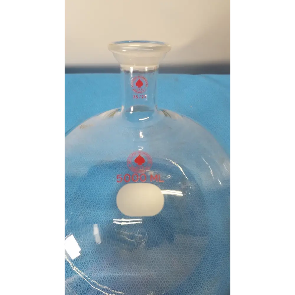 Kontes 5000 mL Glass Flask Round Bottom 35/25 Spherical Joint Ball & Socket - Laboratory Glassware