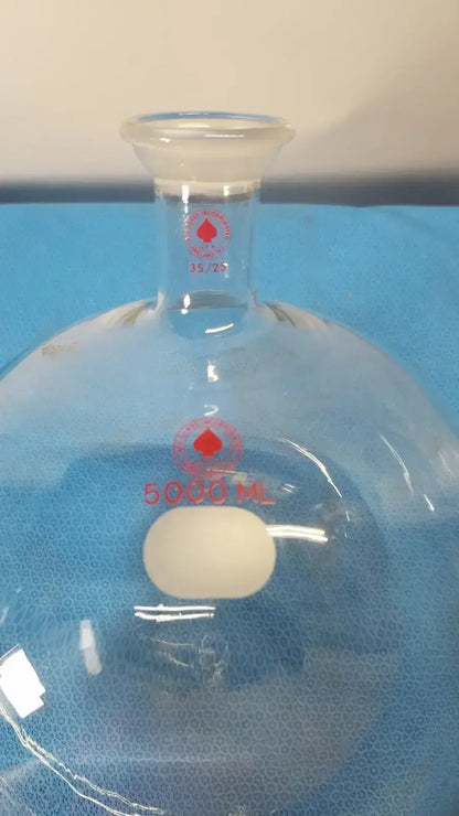 Kontes 5000 mL Glass Flask Round Bottom 35/25 Spherical Joint Ball & Socket - Laboratory Glassware