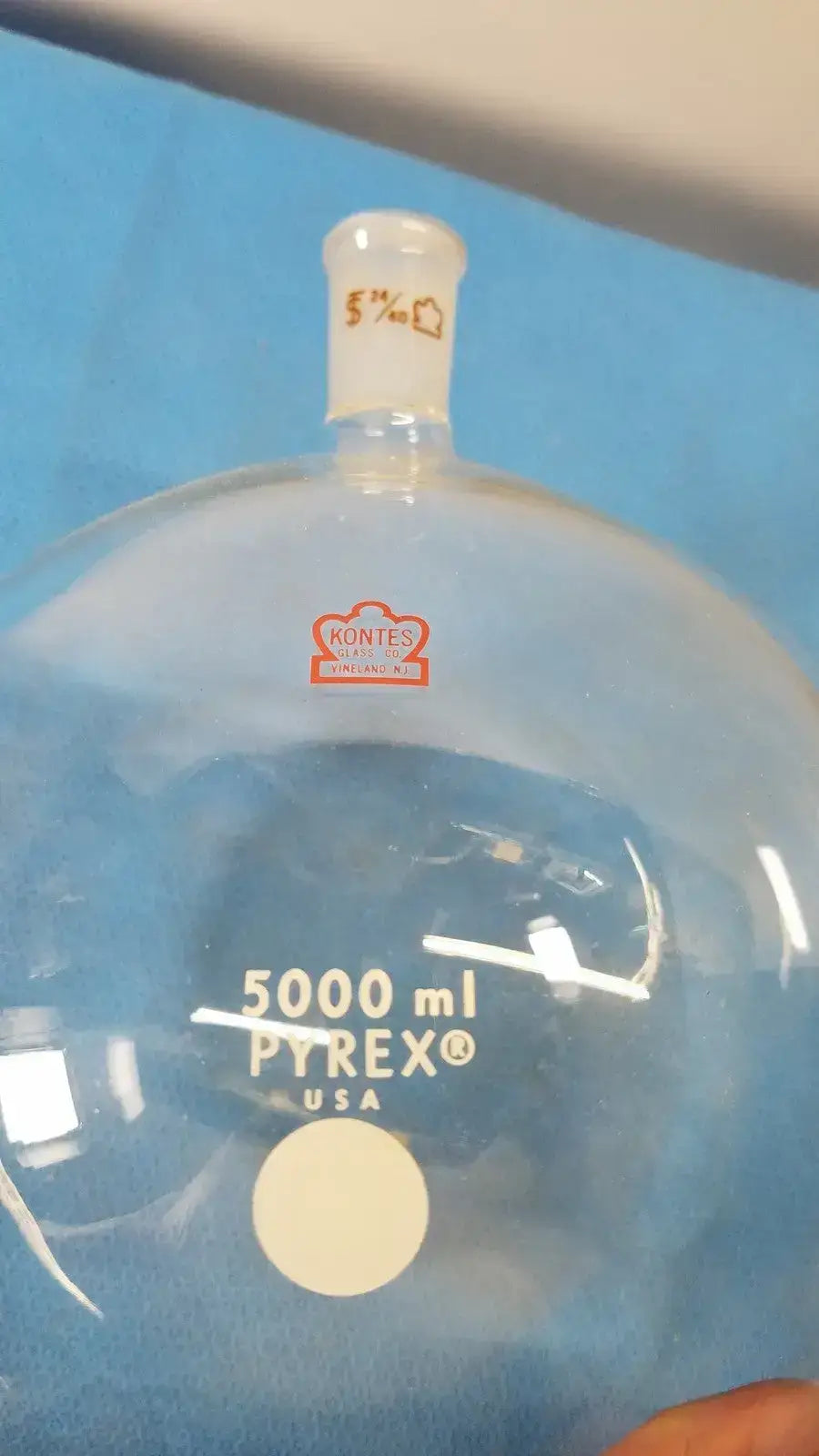 Kontes 5000mL Round Bottom Flask 24/40 Joint Borosilicate Lab Glass - Laboratory Glassware