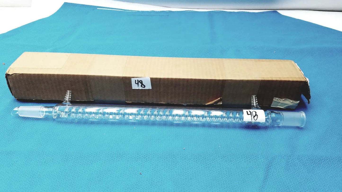 Kontes Graham Coil Condenser 24/40 Joints 300 mm Jacket 475 OAL Lab Glass USA - Laboratory