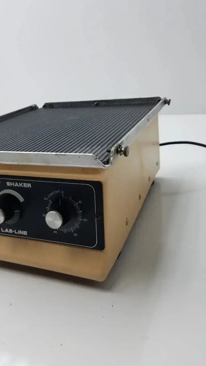 Beige Lab-Line mixer shaker model 3520 with black control panel and silver knobs orbit mixer shaker device