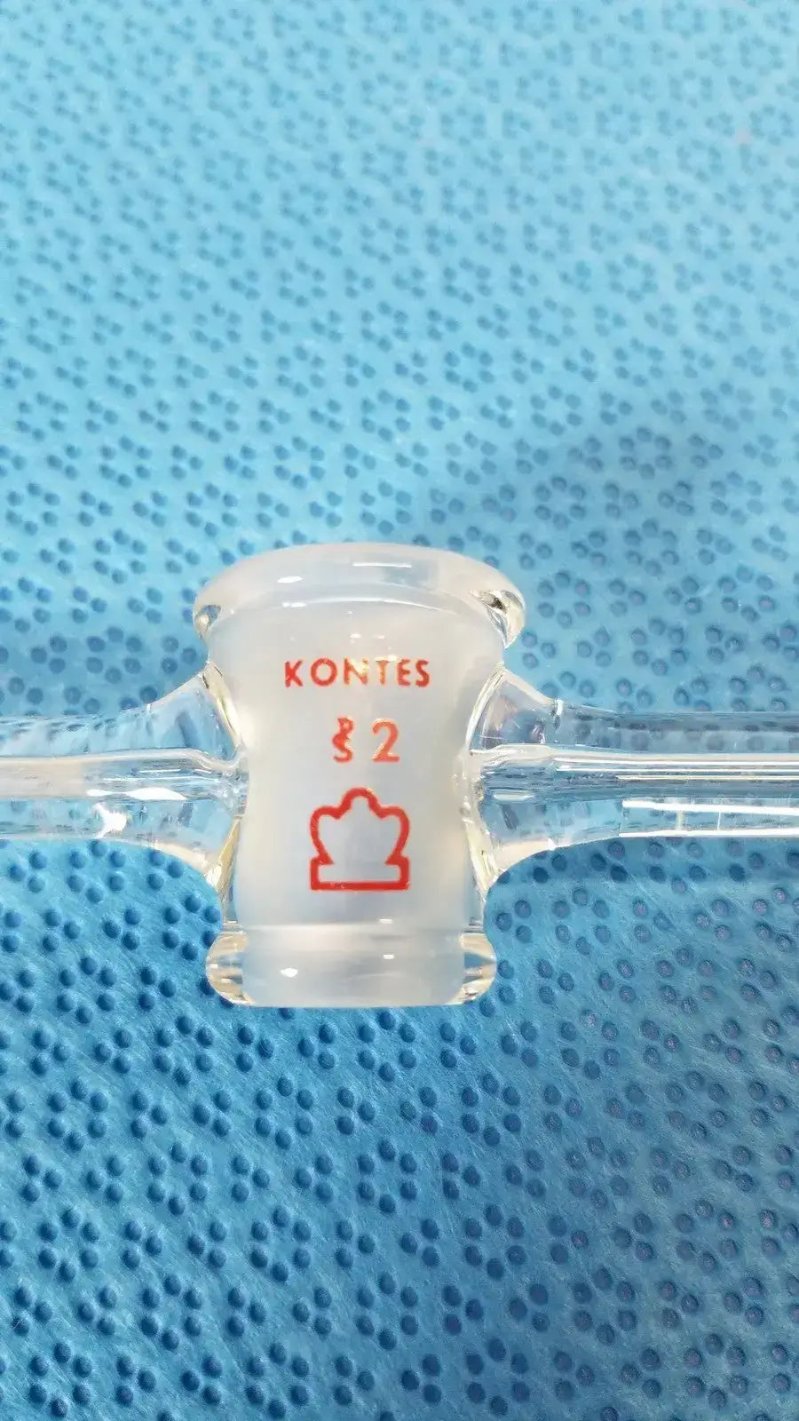 Laboratory Pyrex Corning PS2 Borosilicate Glass Straight Bore Stopcock Size 2 - Glassware