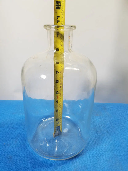 Large Clear Glass Apothecary Bottle – Vintage Medical / Chemical Glassware