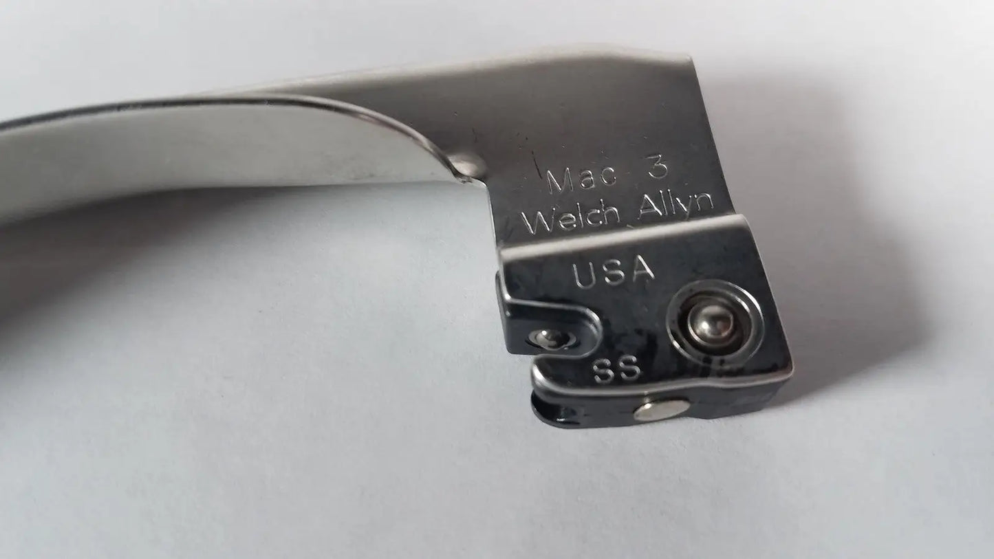 Laryngoscope Blade Mac 3 Stainless Steel f/Fiber-Optic by Hillrom/Welch Allyn