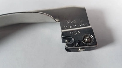 Laryngoscope Blade Mac 3 Stainless Steel f/Fiber-Optic by Hillrom/Welch Allyn