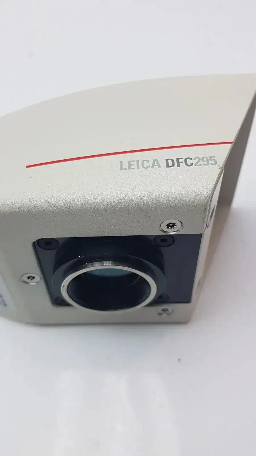 Leica dfc295 digital color microscope camera with a sleek silver body and black lens housing for precise imaging