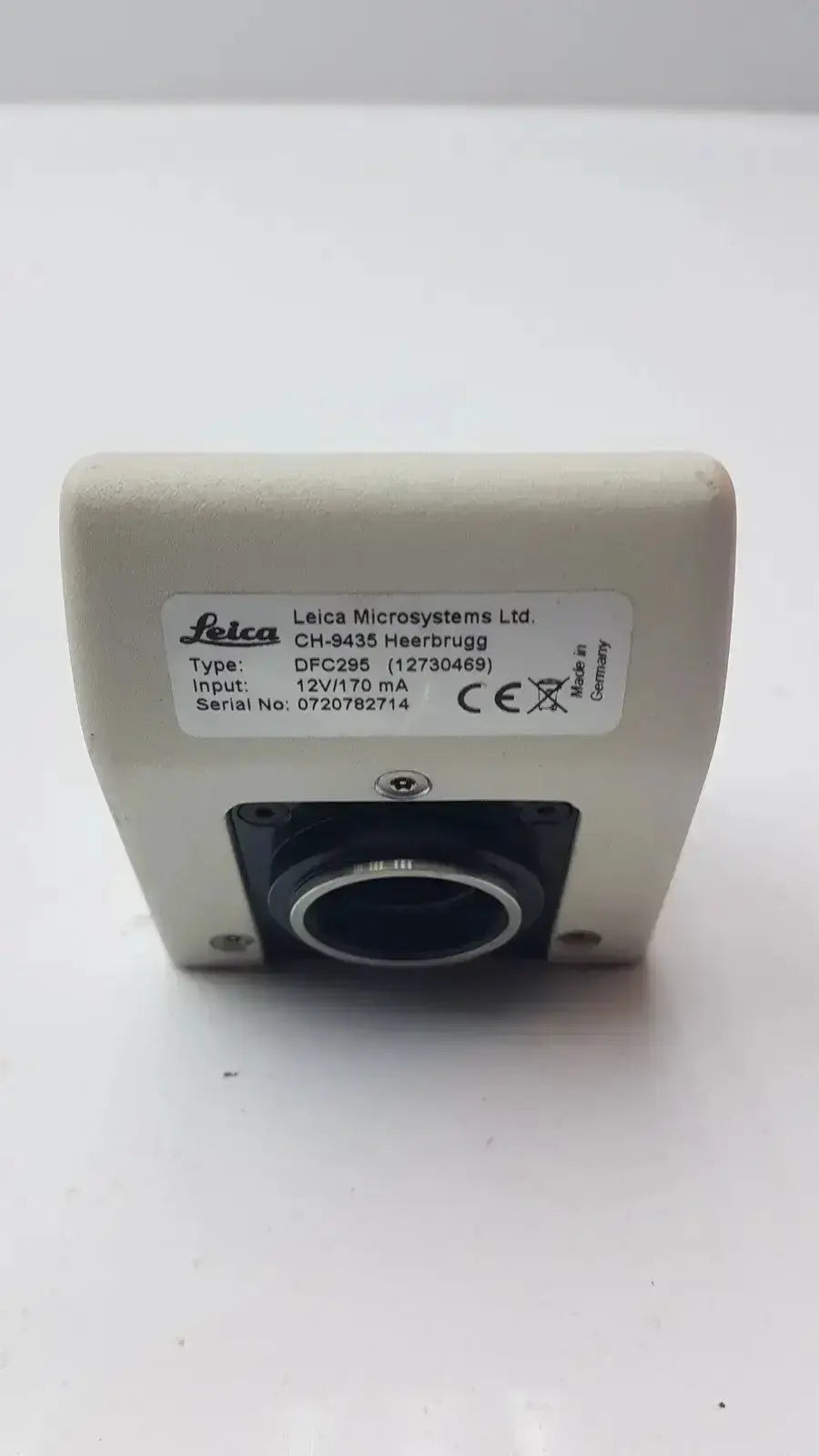 Beige plastic leica dfc295 digital color microscope camera with black lens and silver metallic ring by Leica Microsystems Ltd