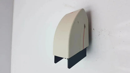 Beige and black wall-mounted paper towel dispenser with curved top and red stripe in leica dfc450 5mp color microscope camera product