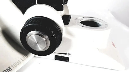 White leica dm1000 led microscope with black and silver accents for advanced led microscope microsystems use