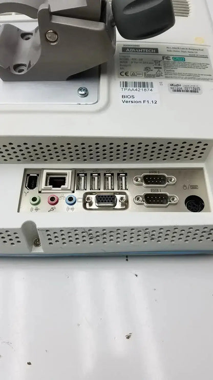 White plastic industrial computer showing multiple usb ethernet and vga ports on the back of lidco rapid hm81-01 hemodynamic monitor