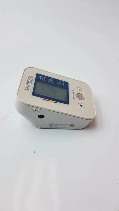 Life source a&d medical digital blood pressure monitor ua-652l-ac handheld white plastic with blue digital display and labeled buttons